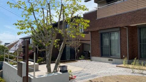 三島市「ローメンテナンステラスガーデン」　芝庭をローメンテナンスガーデンにリフォーム