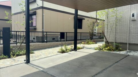 沼津市外構「オリジナル門柱で設えたモダンエクステリア」